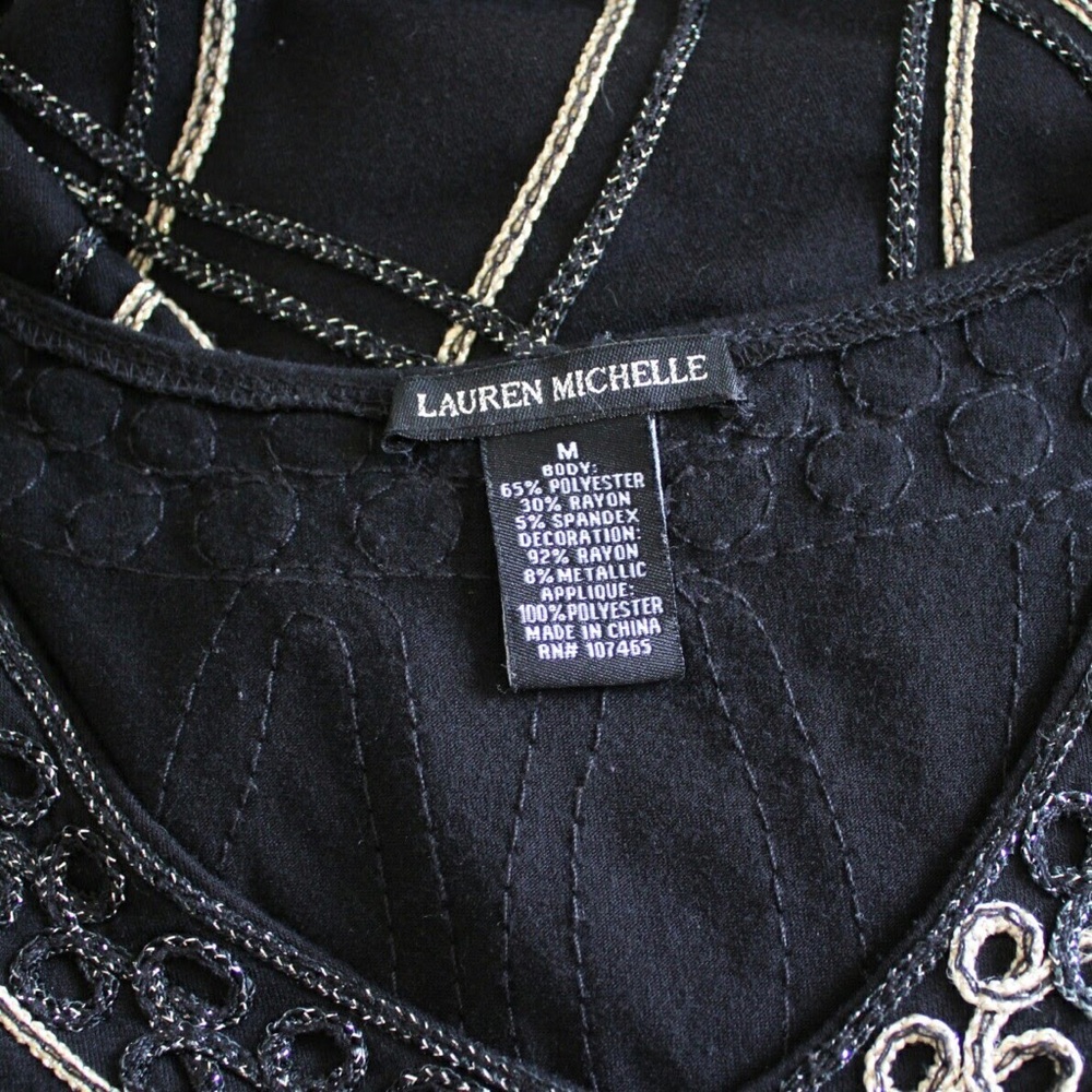 {Lauren Michelle} Black and Gold Top - Picture 7 of 7